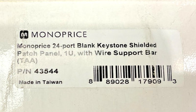 Monoprice 24-Port Blank Keystone Shielded Network Patch Panel 43544   ️  