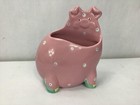 New ListingFitz And Floyd 1985 Pink Polka Dot Fantasy Fair Pig Planter, Scouring Pad Holder