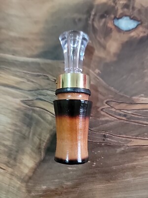 Custom Burnt Cherry Duck Call With Clear Echo Single Reed Insert CA Finish