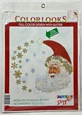 NEW 1993 Dizzle Moon Santa 5609 Iron-On Fabric Transfer 19x12 Christmas Vtg 9989