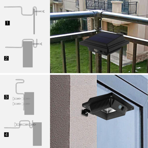 4 x 25LEDs Solar Lampe Mit Bewegungsmelder Außenleuchte Garage Außen Dachrinnen - Bild 10 von 10