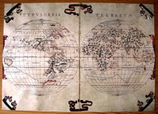 REPRODUCTION  12" x 8.5"  MAP PRINT ON CARD   TYPVSORBIS / TERRARVM  Circa  1580