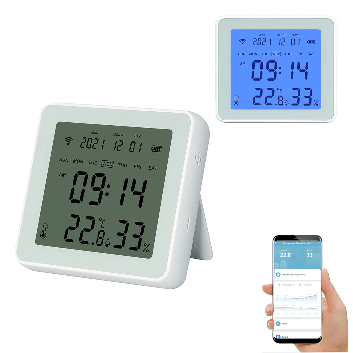 Smart Temperature Humidity Sensor Works with Alexa Google home