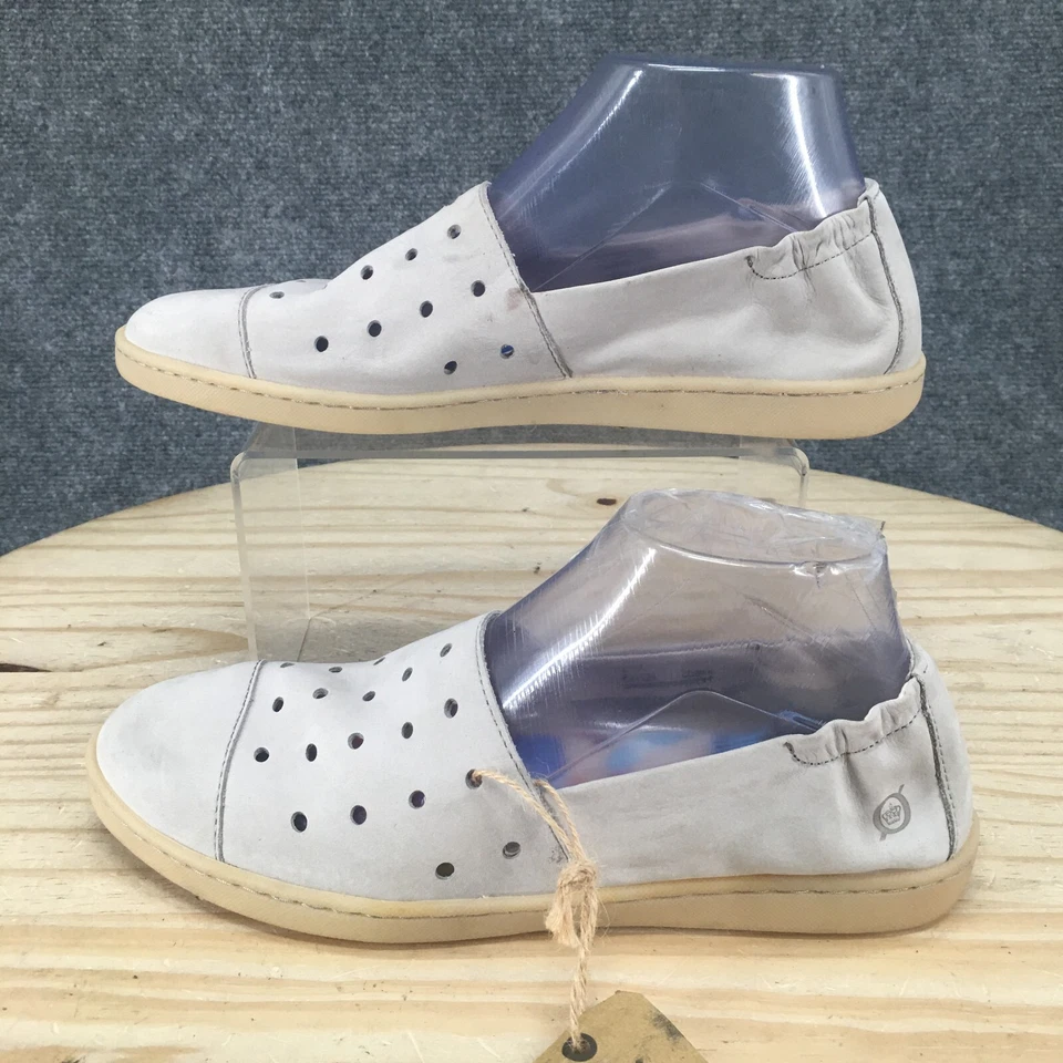 Born Shoes Mujer 8 M Kristin Mocasines Sin Cordones Gris Cuero Comodidad Bajo F39228 Foto 2 de 4