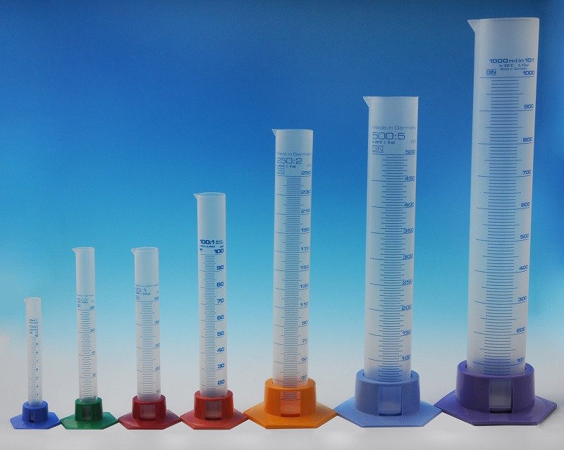Messzylinder Messkolben aus Kunststoff (Polypropylen) 7 Größen zur Auswahl