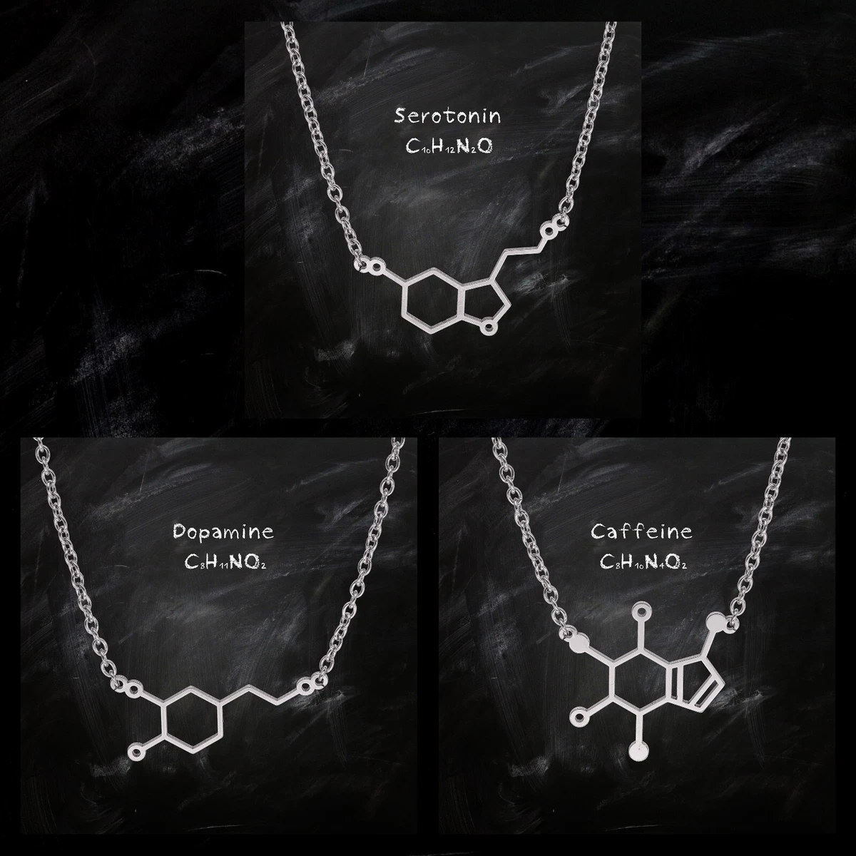 Serotonin Molecule Necklace with Flowers – Just One Simple Hope