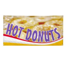 Vinyl Banner Multiple Sizes Hot Donuts Outdoor Advertising Printing B Outdoor