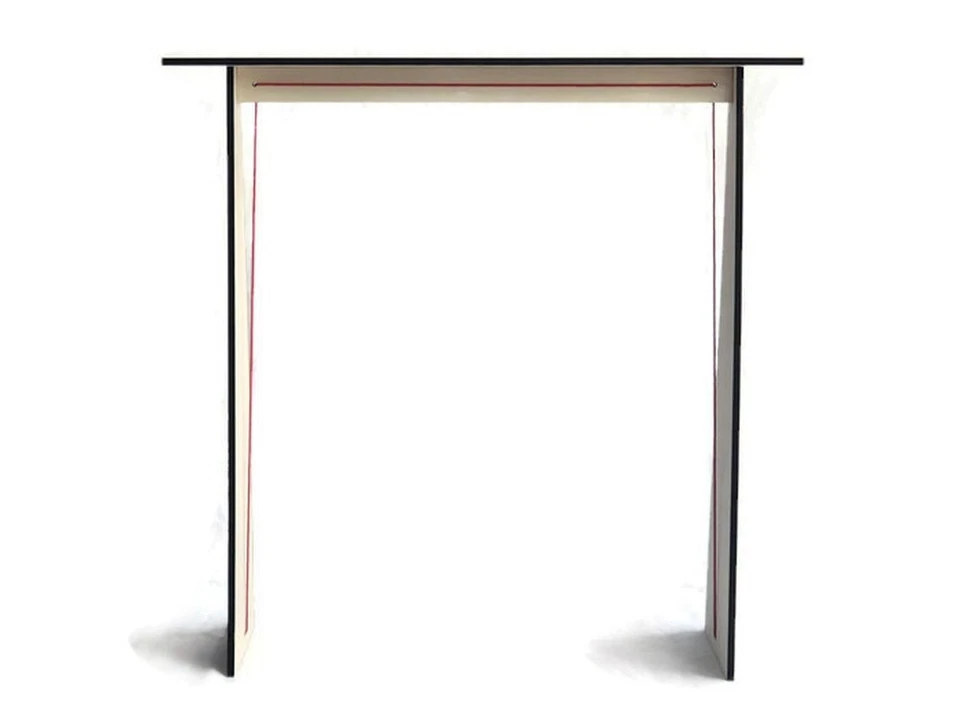 Slim Laser Cut Wood Console Table - Unique Skinny Design for Behind Sofa - Image 2 of 4