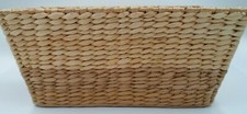 Woven Storage Organization Home Decor Basket 15x 8.5 x 7 Two Tone Brown