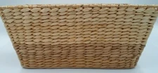 Woven Storage Organization Home Decor Basket 15x 8.5 x 7 Two Tone Brown