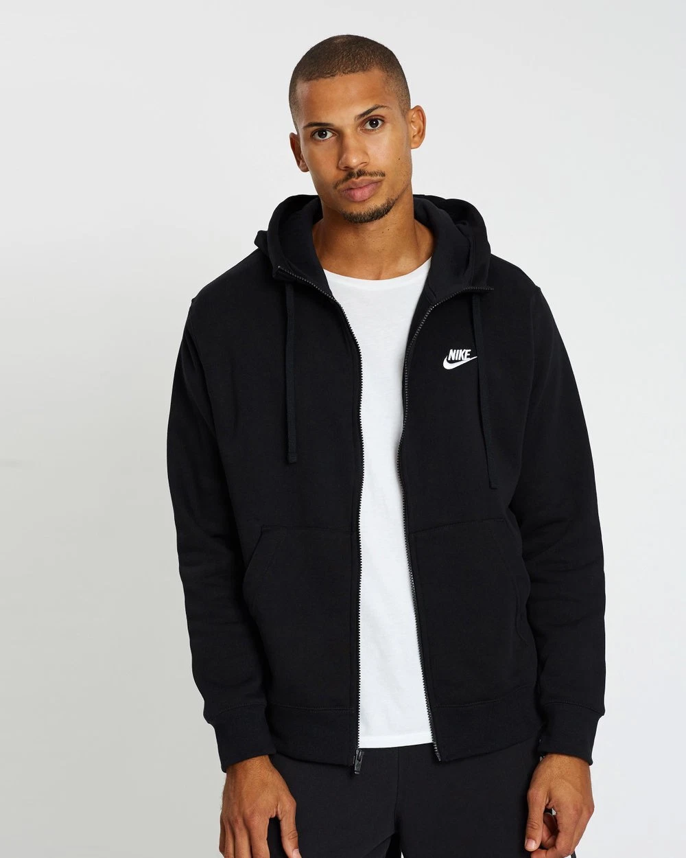 Mens Nike Gym Athletic Club Swoosh Hoodie Hooded Sweatshirt Full Zip New - product detail image 1