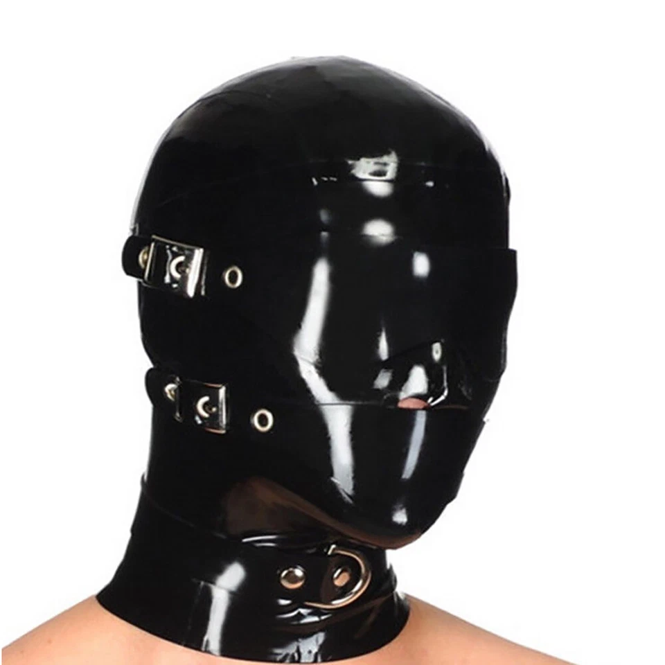 Natural latex.Binding straps.with zipper.Sexy cross dressing.Mobile eye mask. - Image 3 of 4