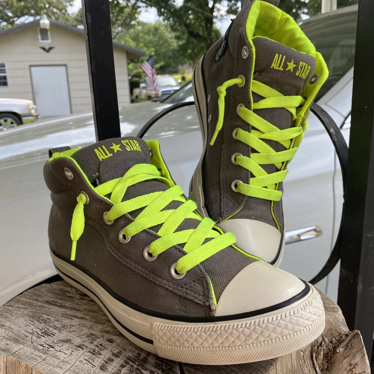 Converse all top star neon green