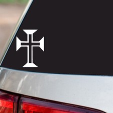 Christian Cross Sticker Jesus Religious S38 all chrome and regular vinyl colors