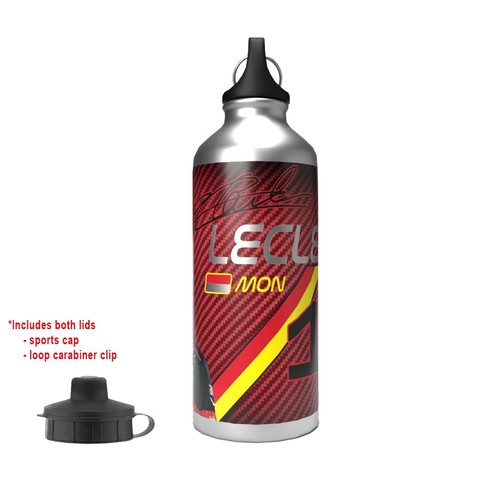 Leclerc F1 Water Bottle 750ml Aluminium | 2 Lids + Carabiner - Picture 3 of 5