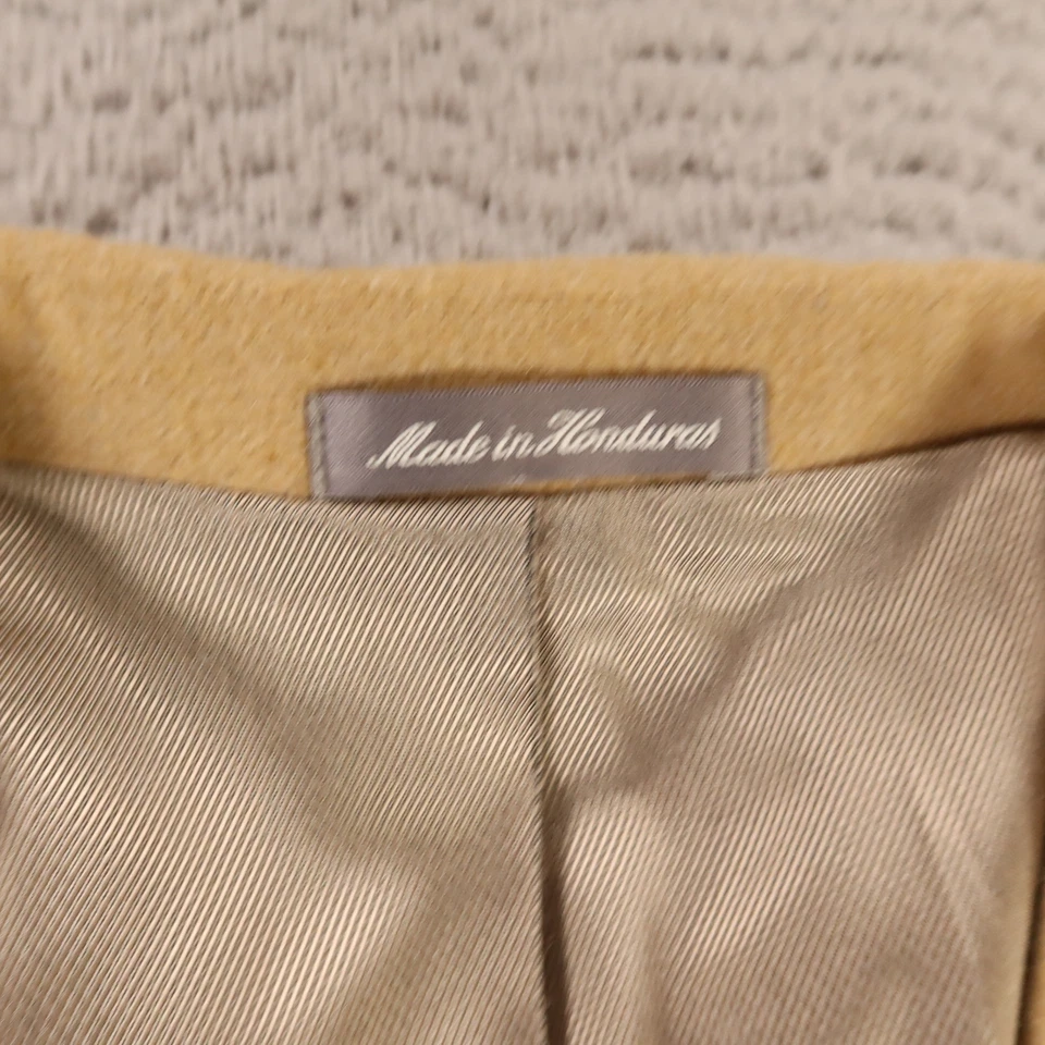 复古法兰绒夹克 M 米色羊毛羊绒拉丝羊毛西装外套运动外套 41R — 第 3/4 张图片