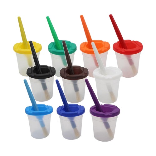 Spill Proof Paint Cup And Brush Kit Art Supplies Gift for Toddlers - Picture 5 of 8