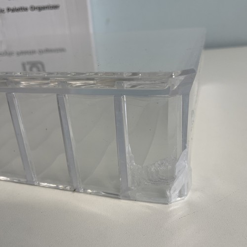 Acrylic Makeup Palette Organizer 8 Spaces Makeup Holder (BACK Top corner chipped - Picture 3 of 12