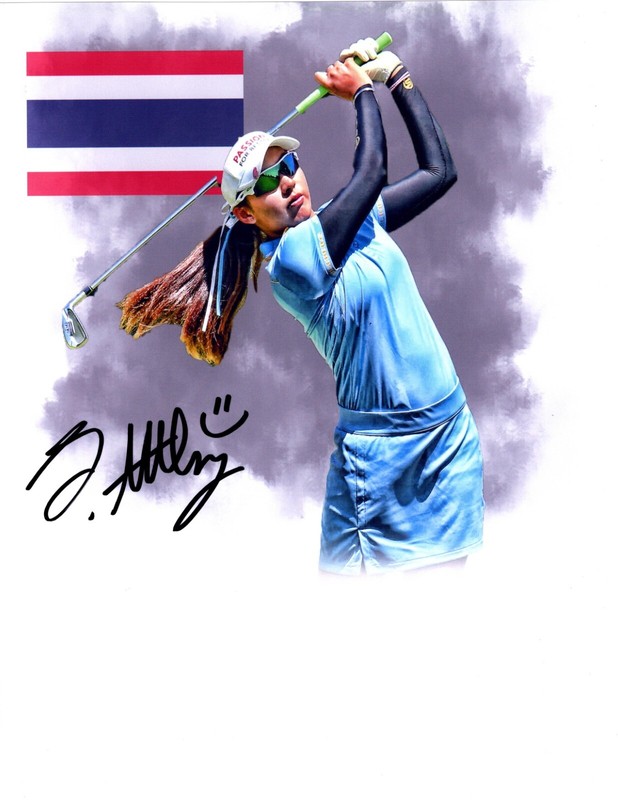 Atthaya Thitikul LPGA star hand signed autographed 8x10 golf photo Thailand z