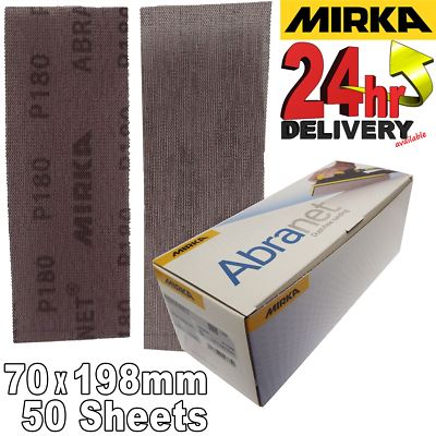 Mirka Abranet 70x198mm P180 Körnung 50x HakenNLoop staubfrei schleifen Schleifstreifen