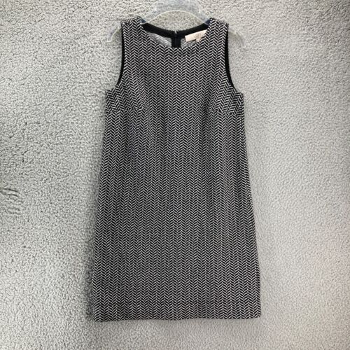 LOFT Sleeveless Knit Sheath Dress Size XSP Petite Black White Stretch Classic - Picture 3 of 11