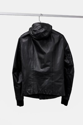 レザージャケット・コート RICK OWENS ZIPFRONT HOODED LEATHER JACKET レザージャケット・コート RICK OWENS ZIPFRONT HOODED LEATHER
