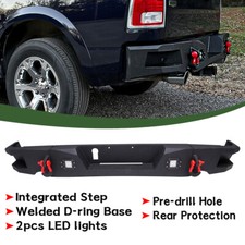 Rear Bumper Bar Led Lights D-rings Integrated Step For 09-18 Dodge Ram 1500