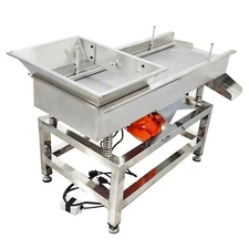 2mm Electric Linear Vibrating Screen Single Layer Sifter Shaker 110V Dual Motor