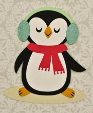 Winter Cute Penguin Boy 4 Christmas Die Cut Paper Scrapbook Embellishment