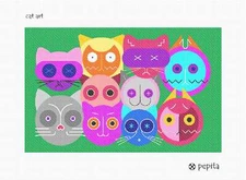 Cat Art Needlepoint Kit or Canvas