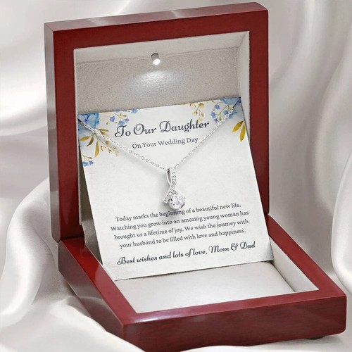 Collar de cinta a nuestra hija el día de su boda, collar de belleza atractivo - Imagen 5 de 11