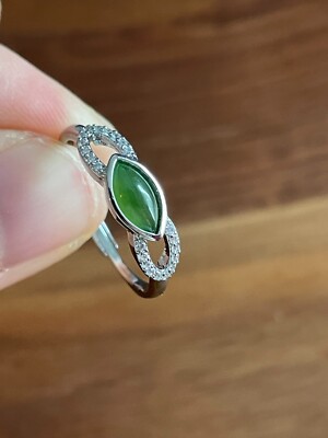 純天然翡翠A貨100% Untreated Genuine Nephrite Jade Jadeite Ring 純 