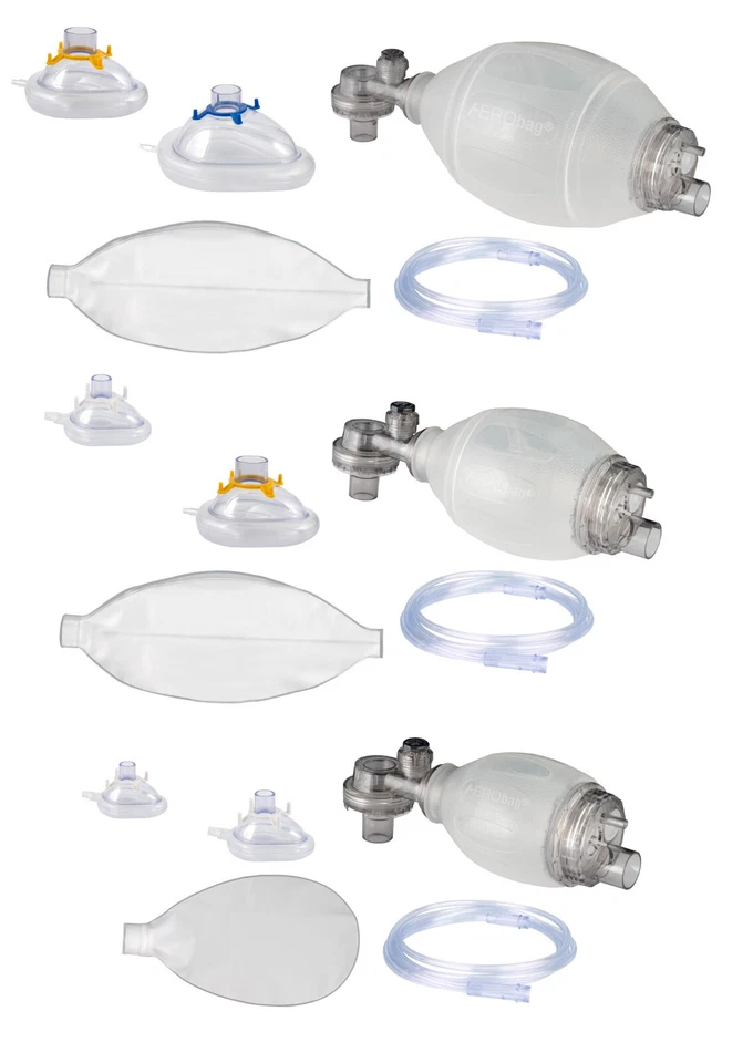 AERObag® Beatmungsbeutel SET mit Beatmungsmasken für Erwachsene Kinder Säuglinge