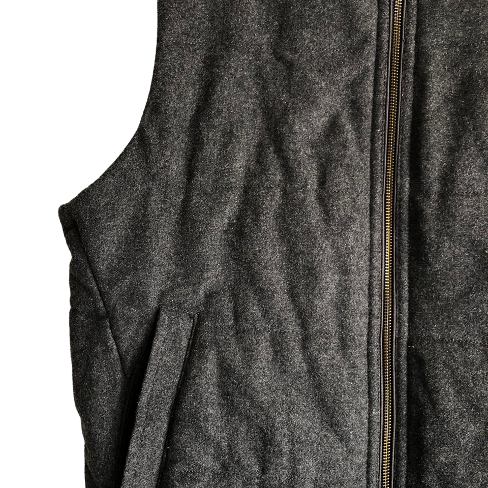 Banana Republic Men's Wool Blend Vest Size L Gray Full Zip Lined