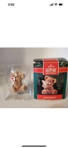 HALLMARK BEARY GOOD DEAL PLAYING CARDS KEEPSAKE CHRISTMAS ORNAMENT  1990