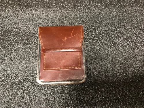 vintage leather & sterling silver cigarette / cigarillos/ Matches case
