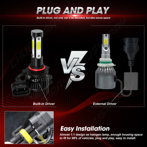 For Chevy Cruze 2016-2019 4pc 6000K LED Headlight High&Low Beam Bulbs Combo Kit - Picture 4 of 10