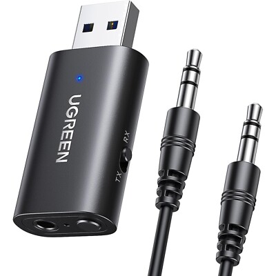 UGREEN Musikadapter 2 in 1 - Bluetooth Sender und Empfänger für Zuhause und Auto