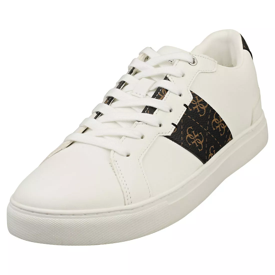 Guess Fm7toiell12 Herren White Brown Sneaker Beilaufig - 42 EU | eBay