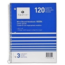 Sparco SPR83250 Wirebound Notebook 70 Sheets Legal Ruled 8x10.5