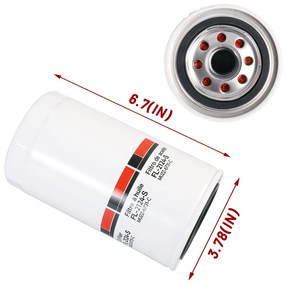 Filtro de aceite 12x FL2124S para motor diésel Ford F250-F750 2011-24 6,7 L Powerstroke Foto 2 de 4