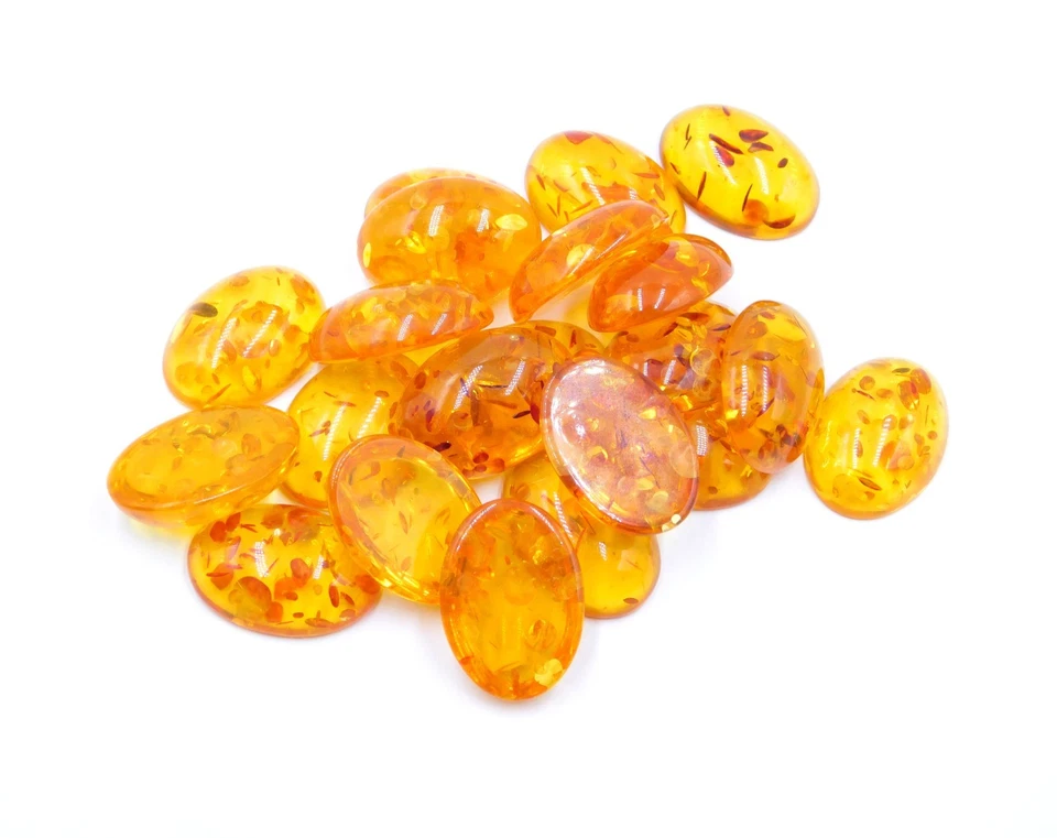17x23.5 MM Lab Created Baltic Amber Oval Cab Lot Loose Gemstone P-3586 - Image 4 of 4