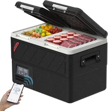 37QT Dual Zone Fridge Freezer Electric Cooler Car Refrigerator with APP Control