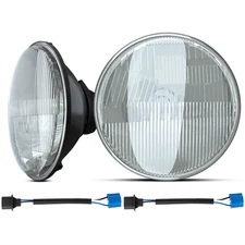 1 Pair 7 inch Round Headlight Housing Replacement H4 H6024 - H6017 H6026 H6017