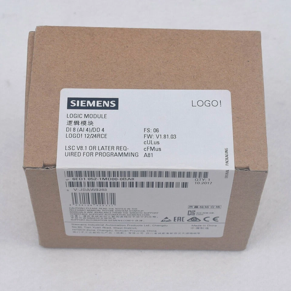 New Siemens 6ED1052-1MD00-0BA8 6ED1 052-1MD00-0BA8 LOGO 12/24RCE logic module - Image 2 of 4