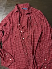 Polo Ralph Lauren Mens Large Red Black Gingham Button Down Shirt Long Sleeve