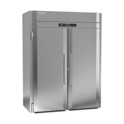 Victory RIS-2D-S1-PT-XH-HC 68'' 2-Section Roll-Thru Refrigerator w/ 4 Solid Do...