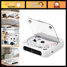 Portable CD Player with Bluetooth, Dual Stereo Speakers, Rechargeable, AUX/USB,