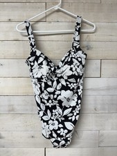 Vintage Liz Claiborne Womens Sz 14 Floral Print One Piece Swim Suit NOS