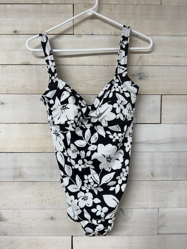 Vtg 90s Liz Claiborne Womens Sz 14 Floral Print One Piece Swim Suit Deadstock